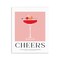 Stupell Industries Minimal Cheers Cocktail Wall Plaque By Lettered and Lined